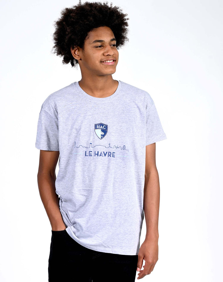 T-shirt Skyline Gris Chiné - Face1
