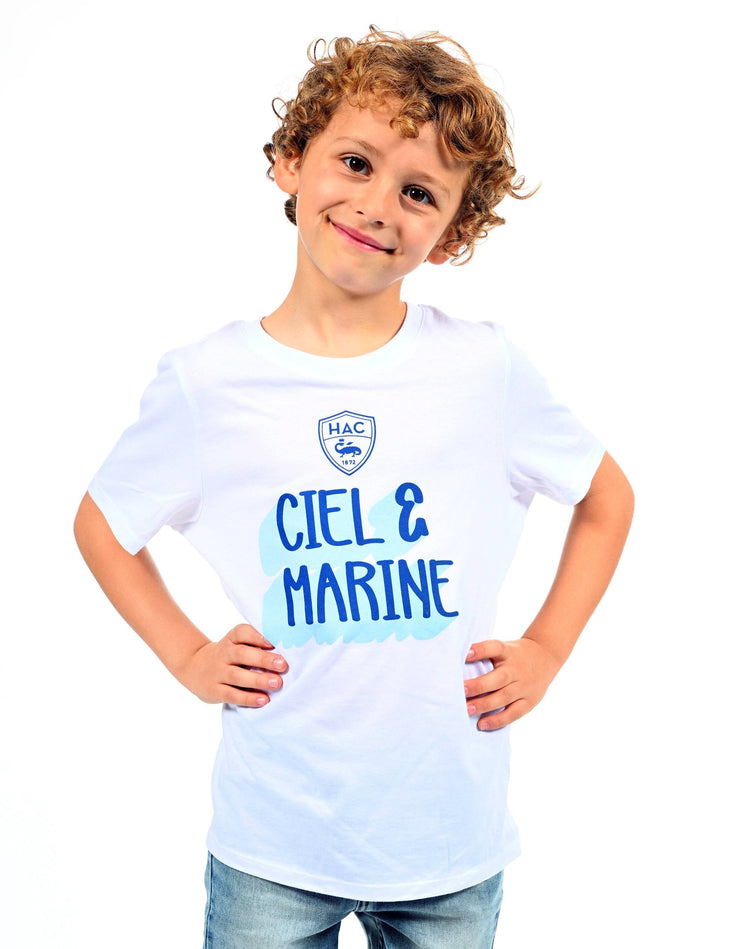 T-shirt Enfant Blanc Ciel&Marine - Face