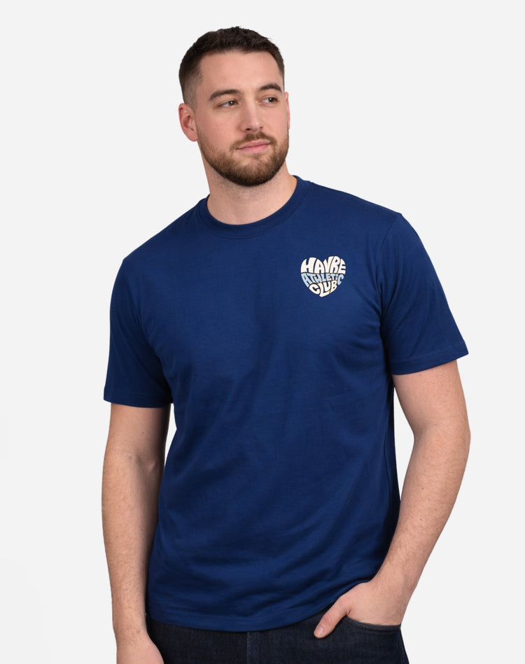 T-shirt Coeur - Marine - face
