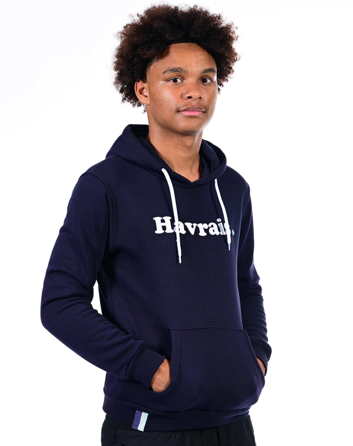 Hoodie Navy Havrais Enfant - 3/4 face