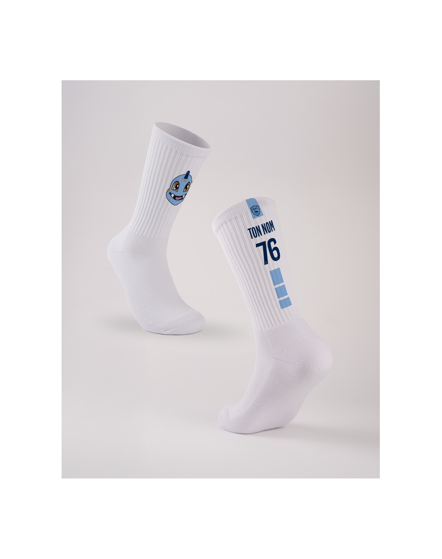 Chaussettes Personnalisables Mascotte Saly - Avant - Arrière