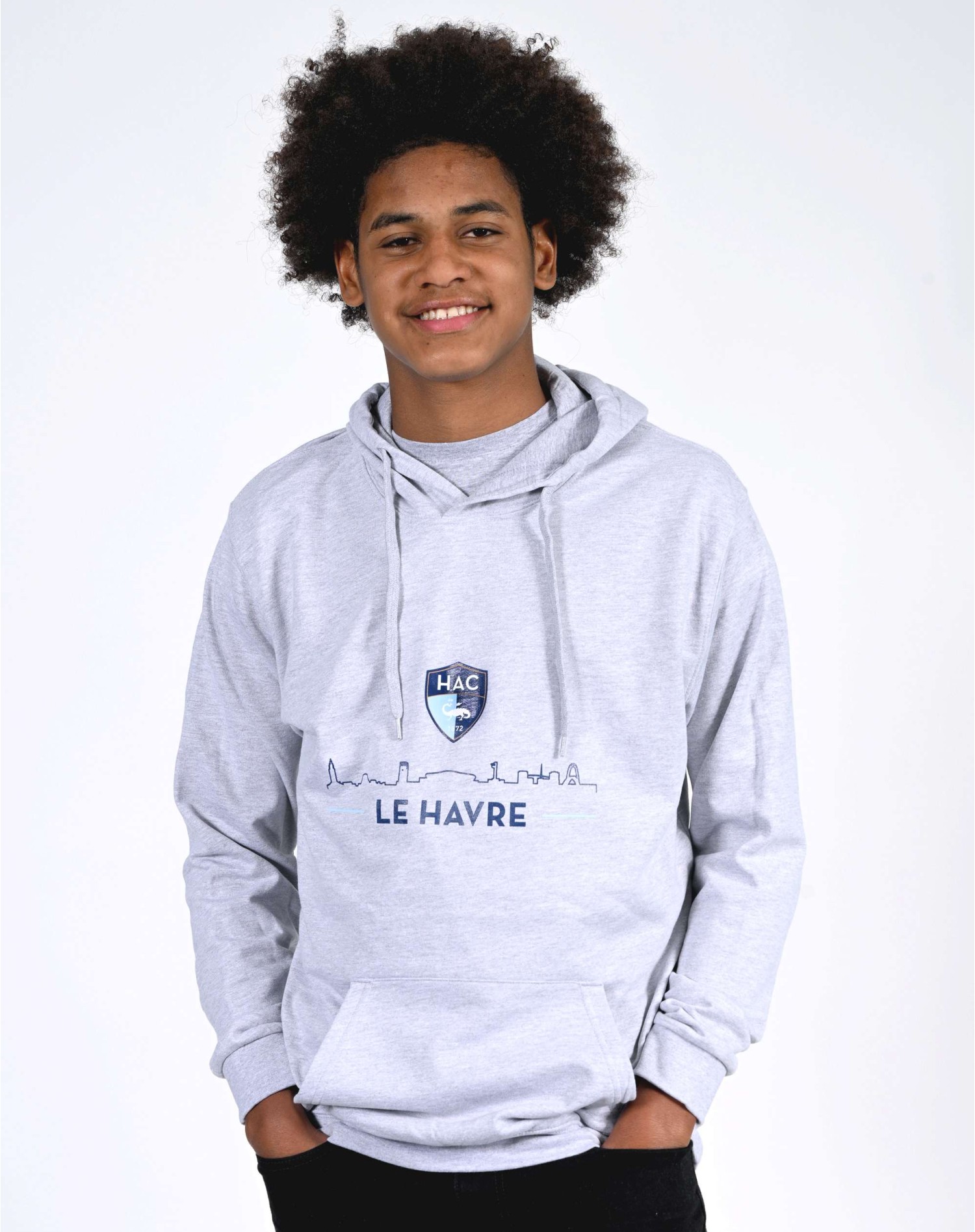 Hoodie Skyline Gris Chiné - Face