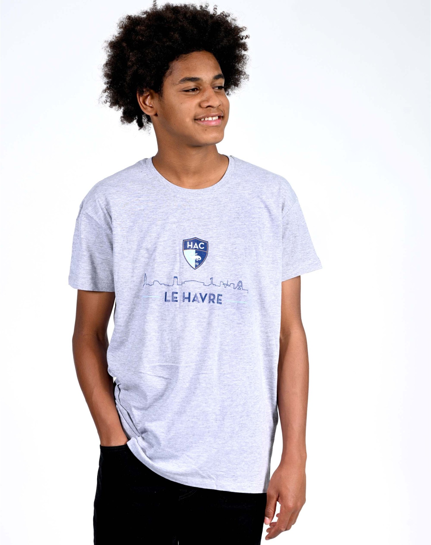 T-shirt Skyline Gris Chiné - Face1