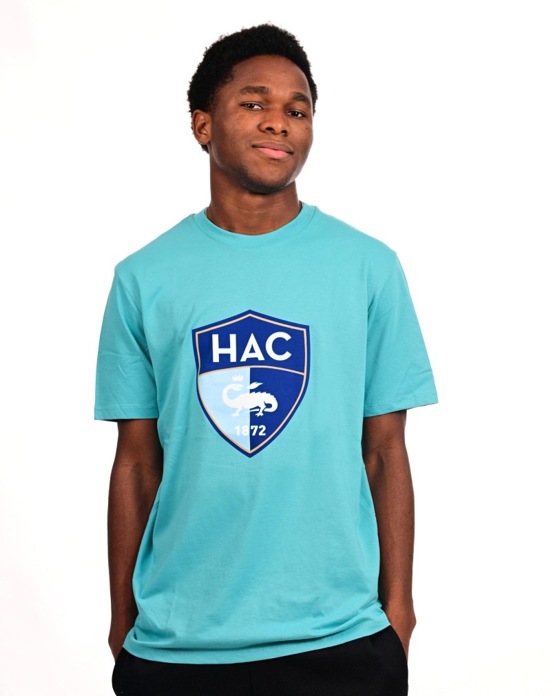 T-shirt HAC Logo Bleu Piscine - face