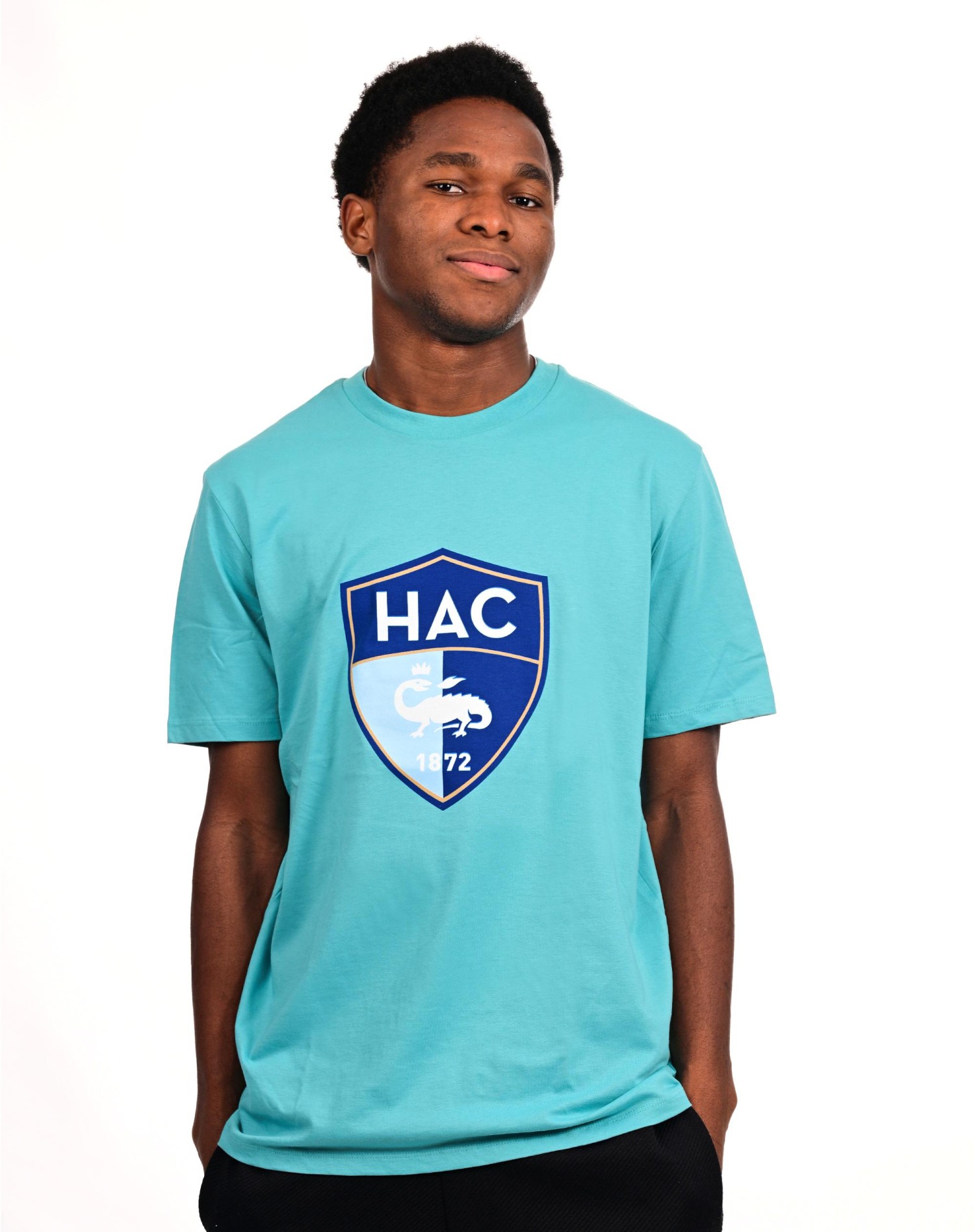 T-shirt HAC Logo Bleu Piscine - face