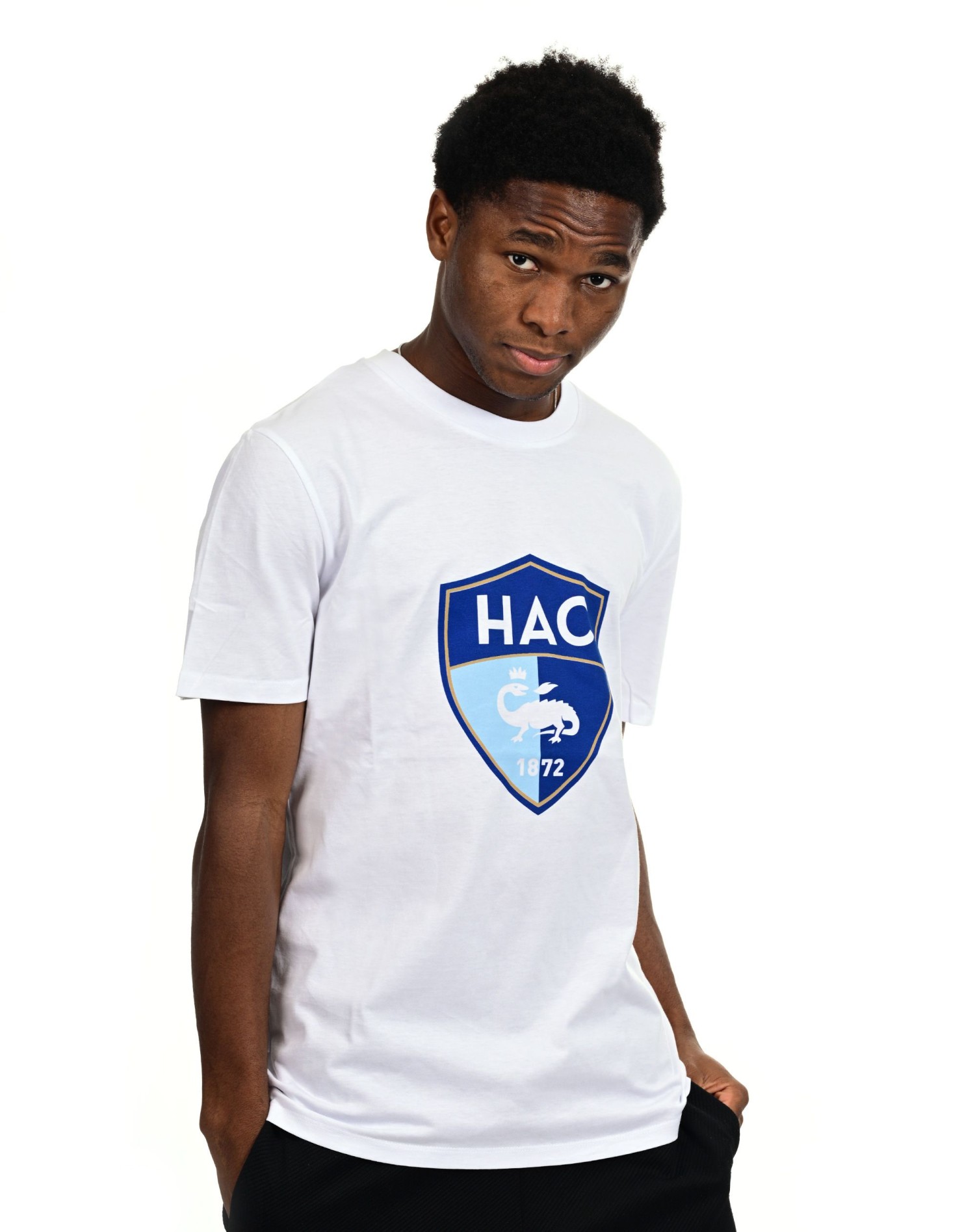 T-shirt HAC Logo Blanc - 3/4 face