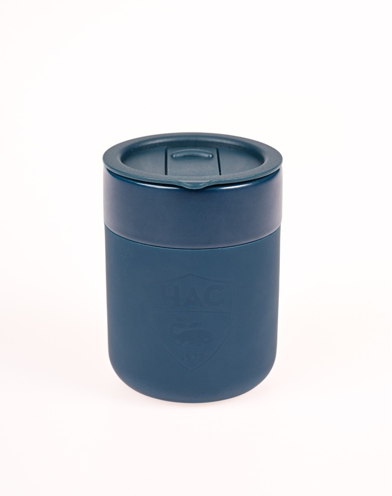 Mug Thermos Silicone Marine - face, 1/4 dessus