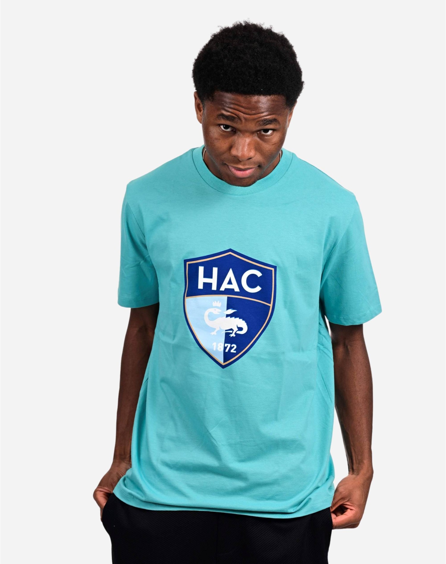 T-shirt HAC Logo Bleu Piscine - face