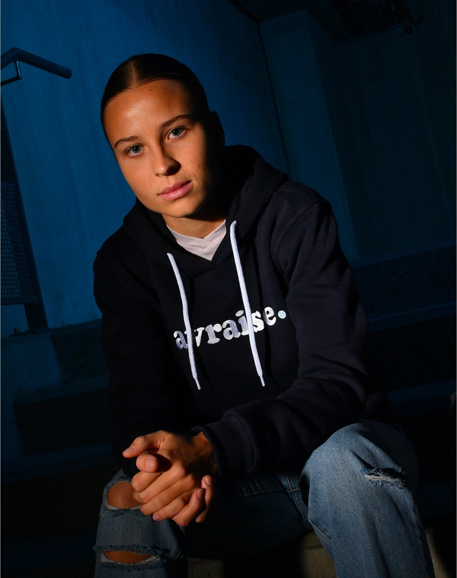 Hoodie Navy Havraise Enfant - situation