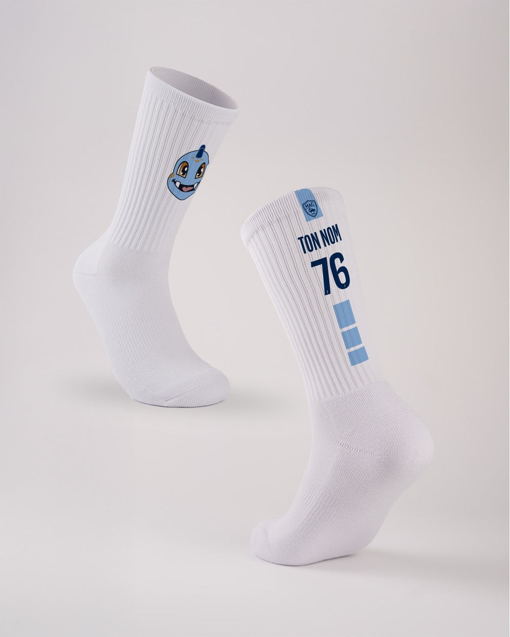 Chaussettes Personnalisables Mascotte Saly - Avant - Arrière