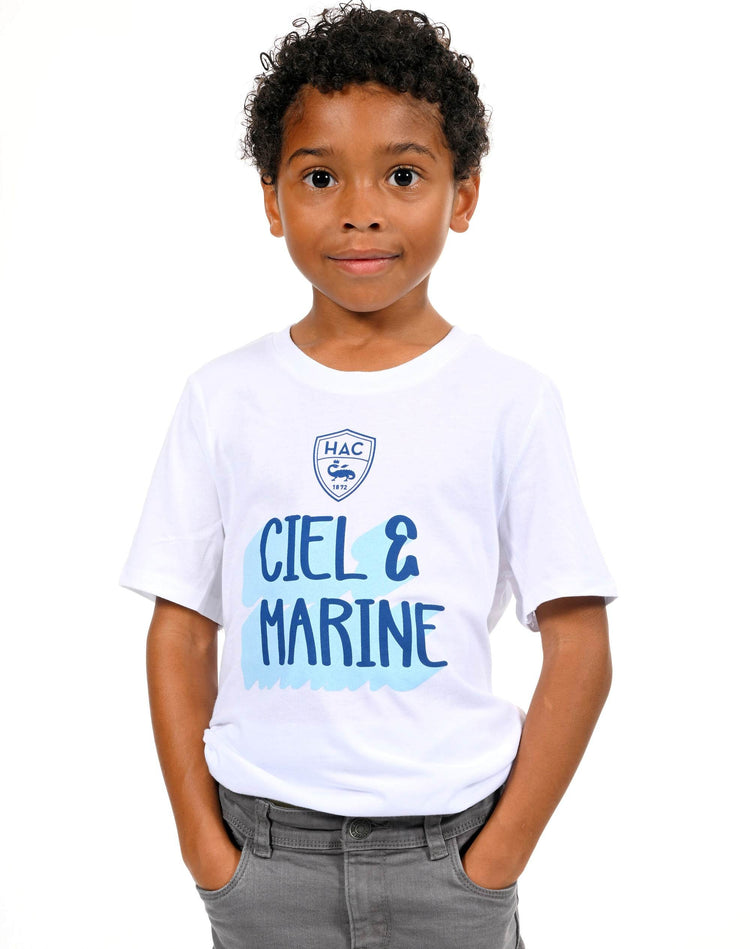 T-shirt Enfant Blanc Ciel&Marine - face 2